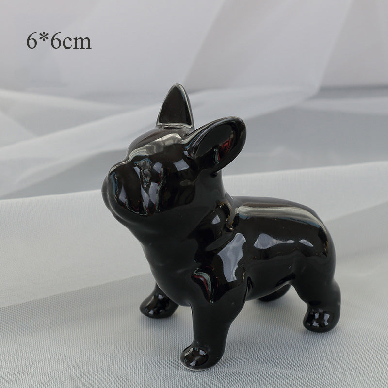 Ceramic Dog Figurine for Living Room Decoration