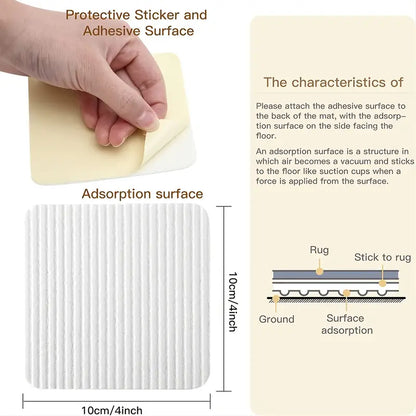4pcs Non-slip Self-adhesive Floor Mat Stickers