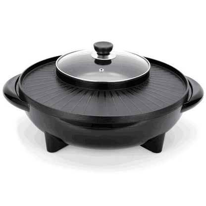 Korean BBQ Electric Grill & Hot Pot Combo – 2-in-1 Multifunctional Cooking Pan
