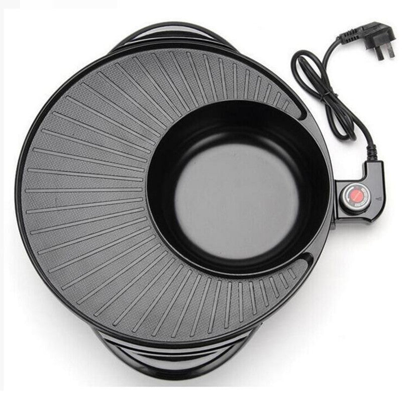 Korean BBQ Electric Grill & Hot Pot Combo – 2-in-1 Multifunctional Cooking Pan