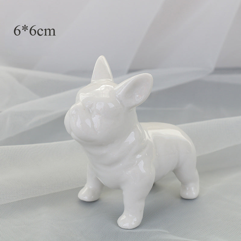 Ceramic Dog Figurine for Living Room Decoration