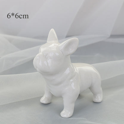 Ceramic Dog Figurine for Living Room Decoration