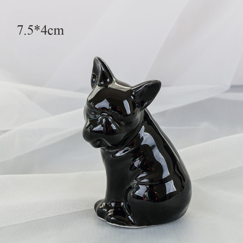 Ceramic Dog Figurine for Living Room Decoration